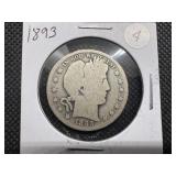 1893 Silver Barber Half Dollar