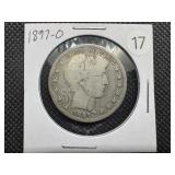 Key Date 1897-O Silver Barber Half Dollar - Greysheet Wholesale Value for a VG8 is $185