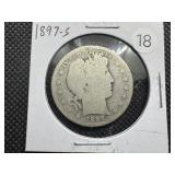 Key Date 1897-S Silver Barber Half Dollar - Greysheet Wholesale Value for a G4 is $120