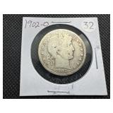 1902-O Silver Barber Half Dollar