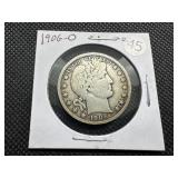 1906-O Silver Barber Half Dollar