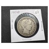 1907-O Silver Barber Half Dollar