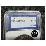 1885 Nicely-Toned Silver Morgan Dollar IGS MS64 - Beautiful Coin!!!