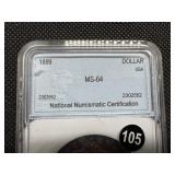 1889 Nicely-Toned Silver Morgan Dollar NNC MS64 - Beautiful Coin!!!