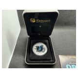 2014 BU Proof Australian 1 Oz. Silver Masked Owl Opal Coin - No 3824 of 8000 minted with COA in Lighted Mint Package