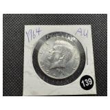 1964 90% Silver Kennedy Half Dollar - Marked AU When Purchased