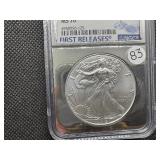 2019 First Releases 1  Oz. Silver American Eagle NGC MS70  - Perfect Graded Coin! - NGC Price Guide $130