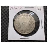 1912-D Silver Barber Half Dollar