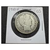 1912-S Silver Barber Half Dollar