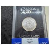 GSA Uncirculated 1882 Carson City Morgan Dollar NGC MS62 with Original Box and COA