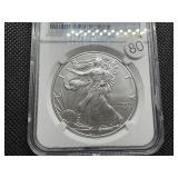 2017-W Burnished 1  Oz. Silver American Eagle NGC MS70  - Perfect Graded Coin! - NGC Price Guide $130