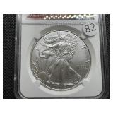 2018 First Releases 1  Oz. Silver American Eagle NGC MS70  - Perfect Graded Coin! - NGC Price Guide $130