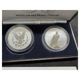 2024 Reverse Proof Morgan and Peace Silver Dollars - Two Coin Set - Spectacular Coins!