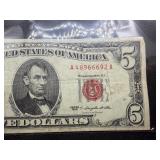 1963 Series Red Seal $5 Bill