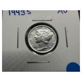 1943 S Mercury Dime Marked AU when Purchased