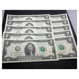 Ten Sequential $2 Bill