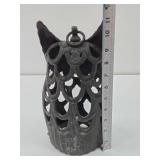Pierced Cast Iron Owl Hanging Lantern #2