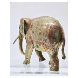 Vintage Hand Painted Gilt Wood Elephant Statue