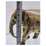 Vintage Hand Painted Gilt Wood Elephant Statue