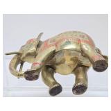 Vintage Hand Painted Gilt Wood Elephant Statue