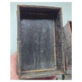 Interesting Old Vintage Bamboo Box w/Carved Raven / Bird