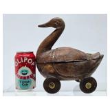 Primitive Wooden Goose or Duck Pull Toy
