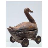 Primitive Wooden Goose or Duck Pull Toy