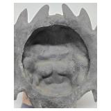 Vintage Cast Metal Gothic Style Face Sculpture