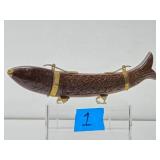 Vintage Carved Wood Fish Sculptural Carving Set #1