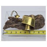 Very Cute Vintage Brass Snail Sculpture on Natural Wood Base