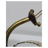 Very Cute Vintage Brass Snail Sculpture on Natural Wood Base