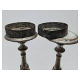 Large Old Vintage Ornate Candle Stands