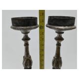 Large Old Vintage Ornate Candle Stands