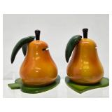 Pair of Vintage 1950's era Wooden Fruit Coin Banks