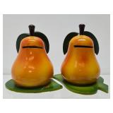 Pair of Vintage 1950's era Wooden Fruit Coin Banks