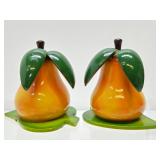 Pair of Vintage 1950's era Wooden Fruit Coin Banks