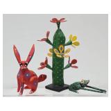 Group of Hand Made Wooden Mexican Folk Art Items