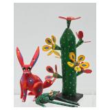 Group of Hand Made Wooden Mexican Folk Art Items