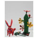 Group of Hand Made Wooden Mexican Folk Art Items