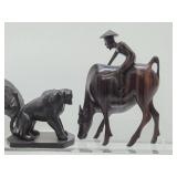 Large Group of Carved Wood Animals