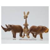 Large Group of Carved Wood Animals