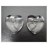 2 Mint in Box STEUBEN Glass Hearts