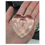 2 Mint in Box STEUBEN Glass Hearts
