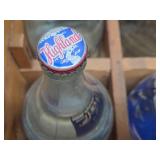 Excellent Vintage HIGHLAND Saint Paul Spring Water Wood Advertising Crates w/Full Sealed Bottles #1