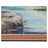 Very Nice Vintage Framed Signed Original Oil on Canvas Farm Scene w/Horses - Signed Ada Johnson