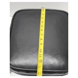 Matching Pair of Genuine Mid Century 1960's era Stuffed Black Leather Footstools