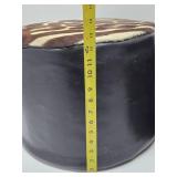 Original Mid Century 1960's-70's era Genuine Leather & Zebra Hide Footstools