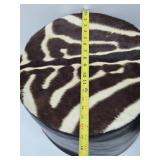 Original Mid Century 1960's-70's era Genuine Leather & Zebra Hide Footstools