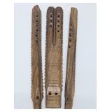 Balkans - Group of 3 Hand Carved Wooden Flutes