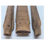 Balkans - Group of 3 Hand Carved Wooden Flutes